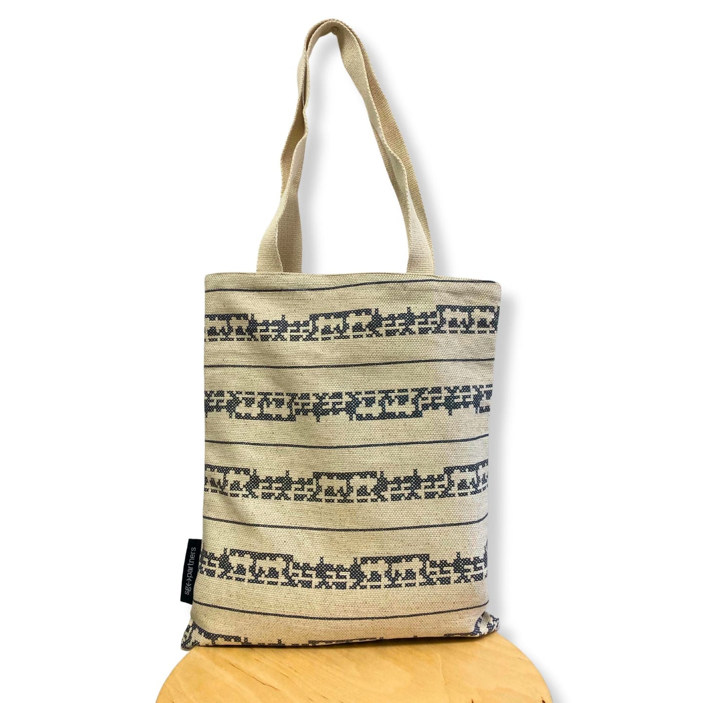 Tote bag Punto de cruz negro