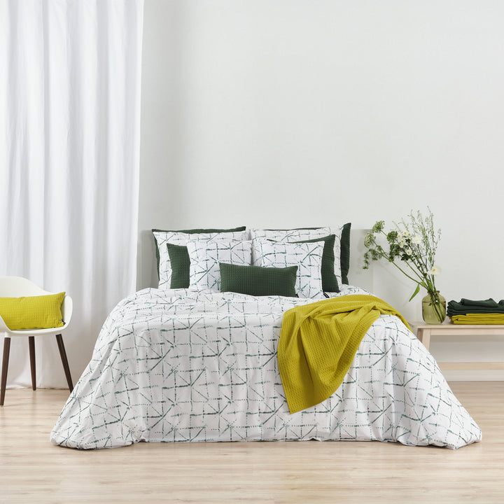 Housse de couette Crawley vert foncé 100 % coton