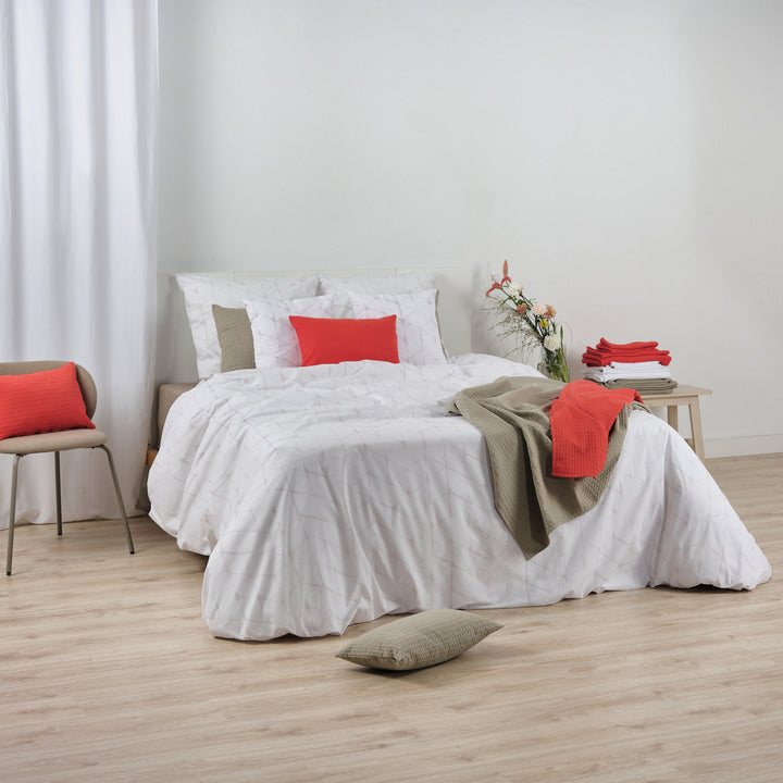 Housse de couette Gris poireau 100% coton