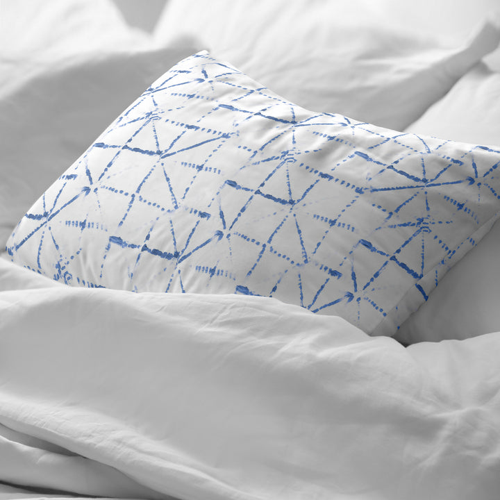 Taie d'oreiller 100 % coton bleu Crawley