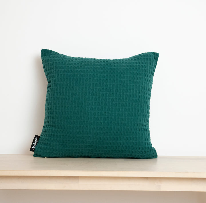 Housse de coussin gaufré 100% coton Esmeralda
