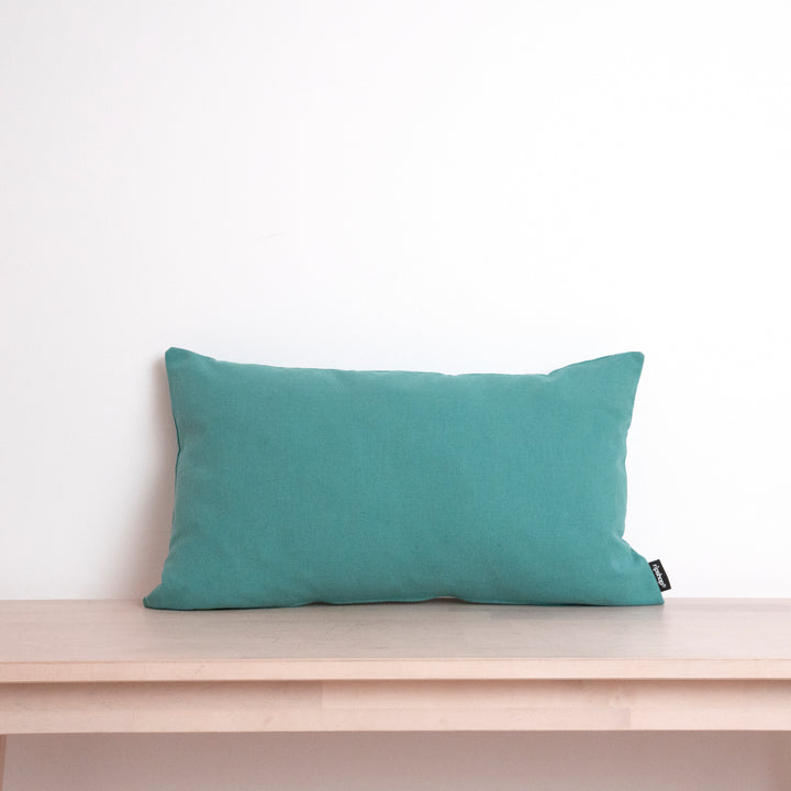 Housse de coussin 100% lin turquoise 30x50 cm