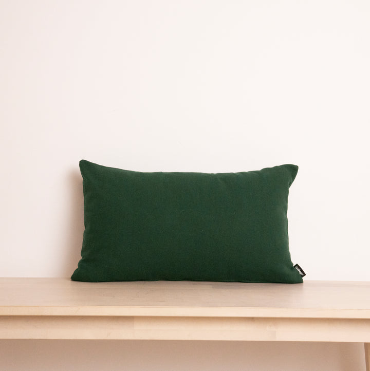 Housse de coussin 100% lin vert bouteille 30x50 cm