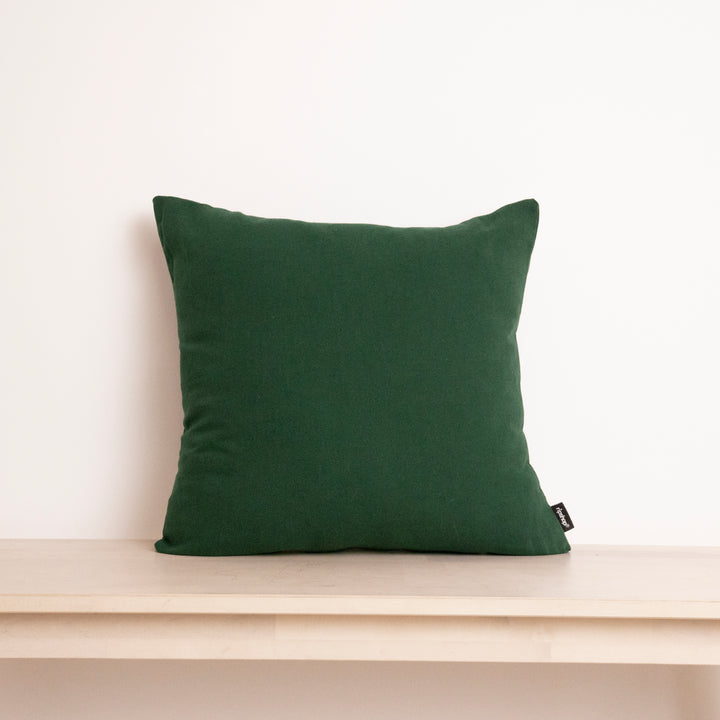 Housse de coussin 100% lin vert bouteille