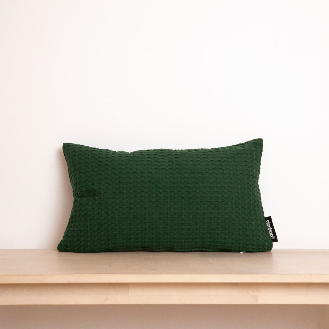 Waffle cushion cover 100% cotton Bottle Green 30x50 cm