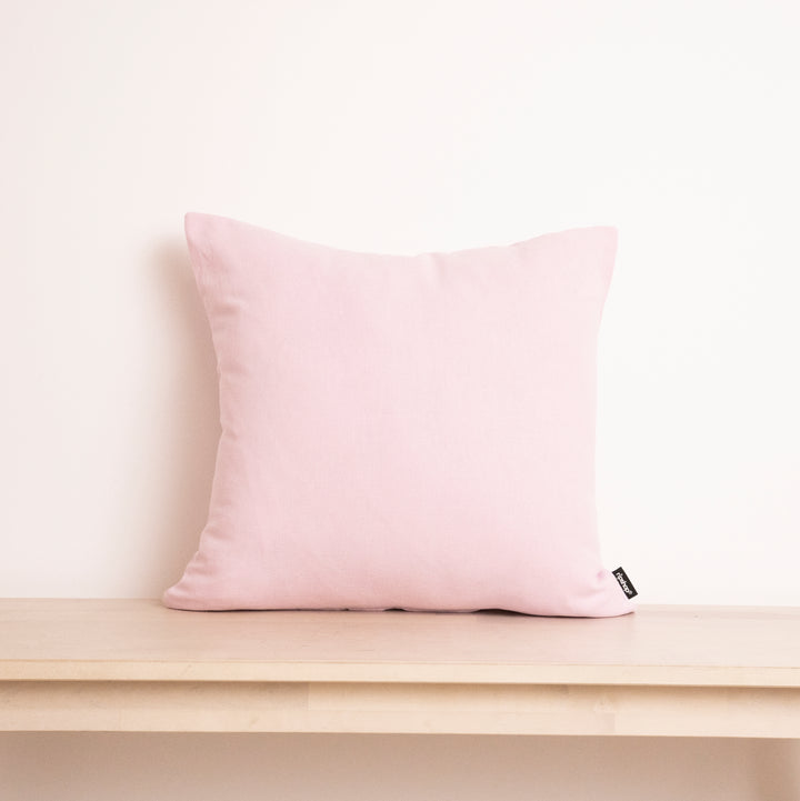Housse de coussin 100 % lin rose pâle