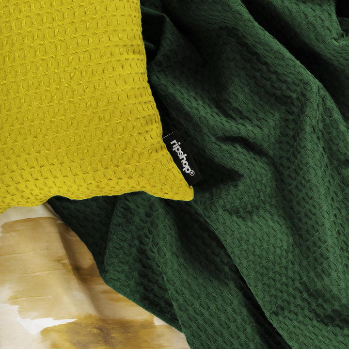 Funda de cojín Waffle 100% algodón Verde Pistacho