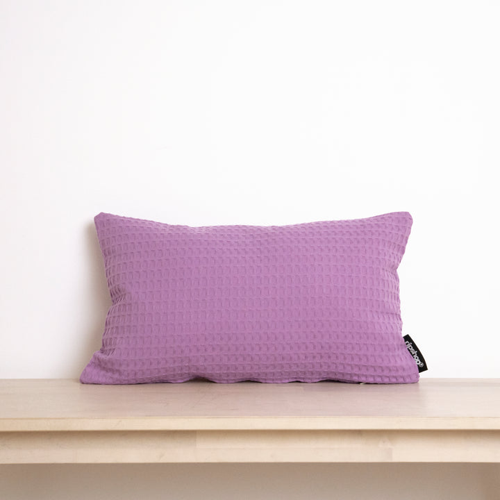 Housse de coussin gaufré 100% coton Lilas 30x50 cm