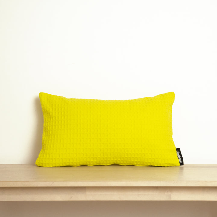 Housse de coussin gaufré 100% coton Jaune 30x50 cm