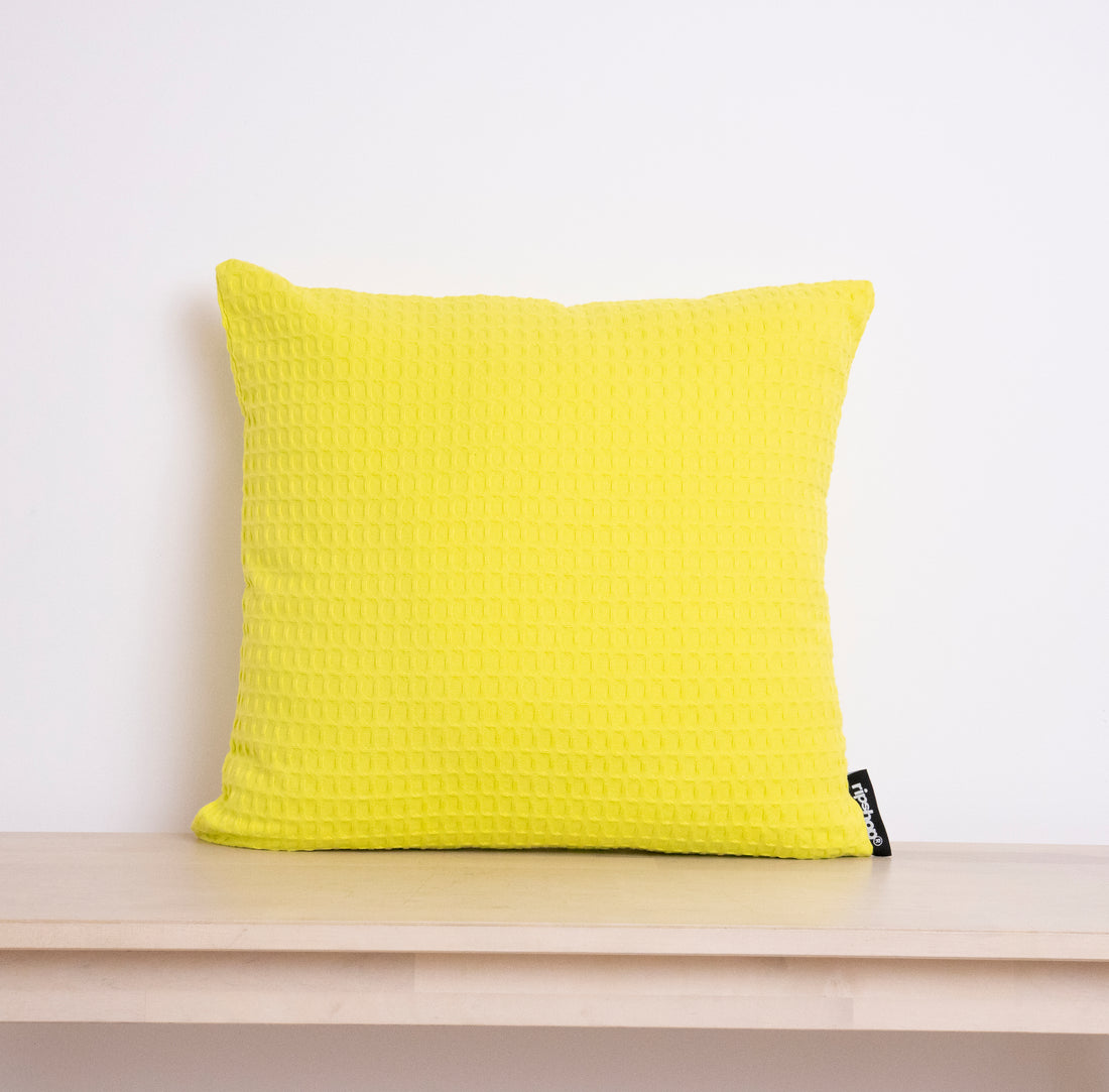 Waffle cushion cover 100% cotton Yellow