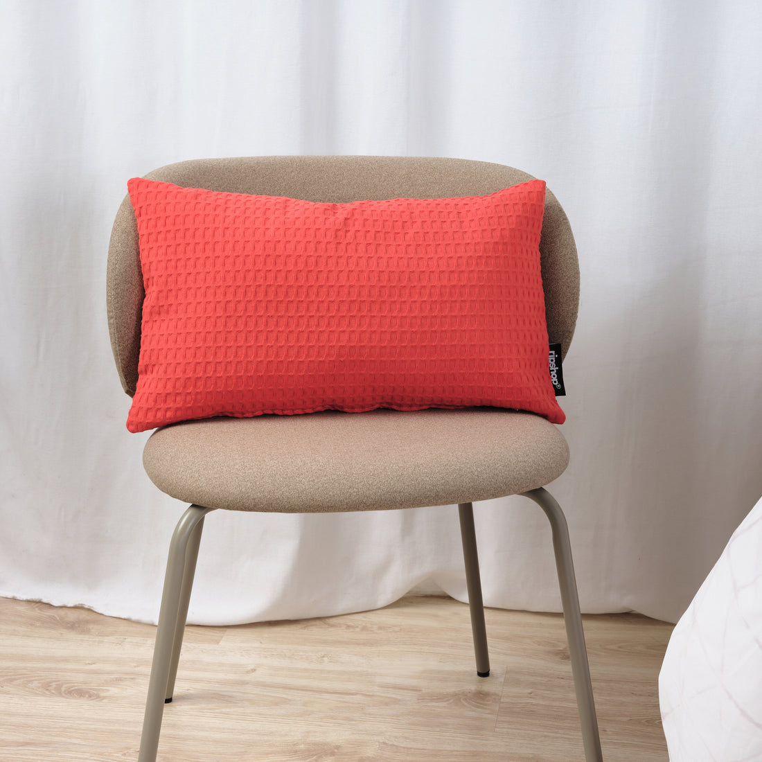 Waffle cushion cover 100% cotton Strawberry 30x50 cm