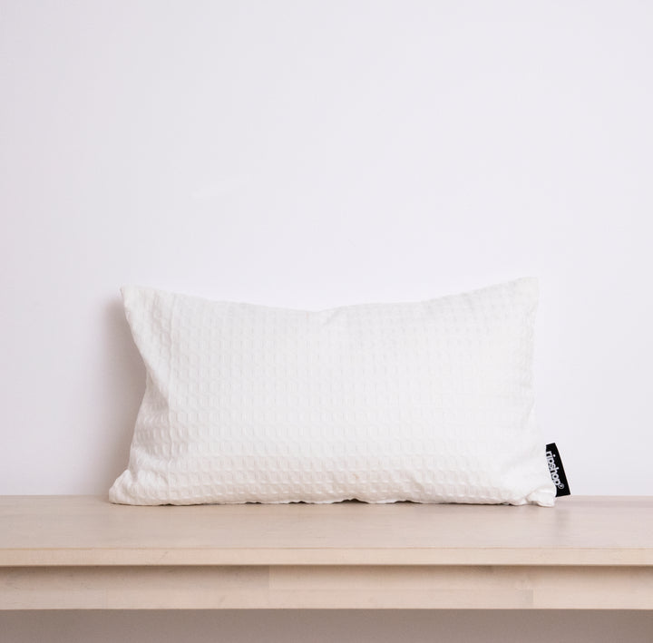 Housse de coussin gaufré 100% coton Blanc Optique 30x50 cm