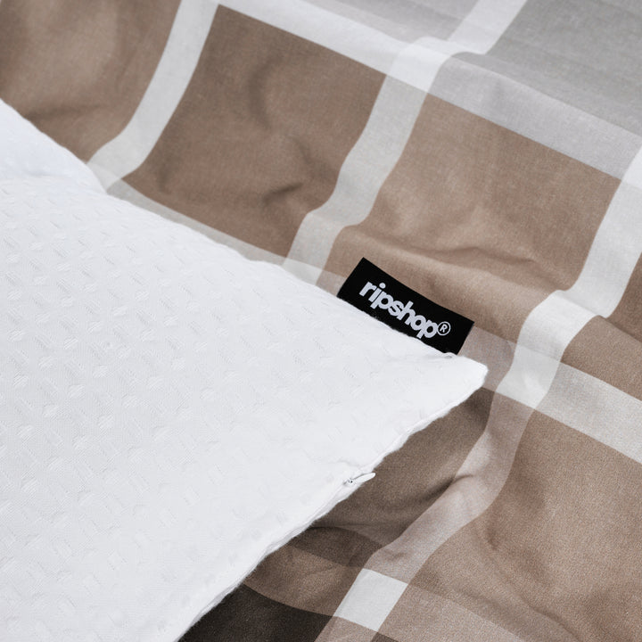 Housse de coussin gaufré 100% coton Blanc Optique