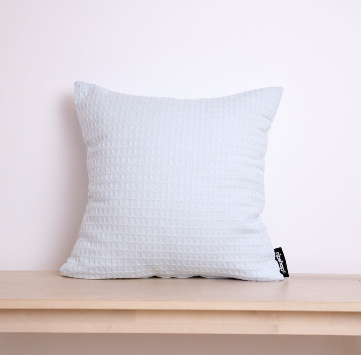 Housse de coussin gaufré 100% coton Blue Illusion
