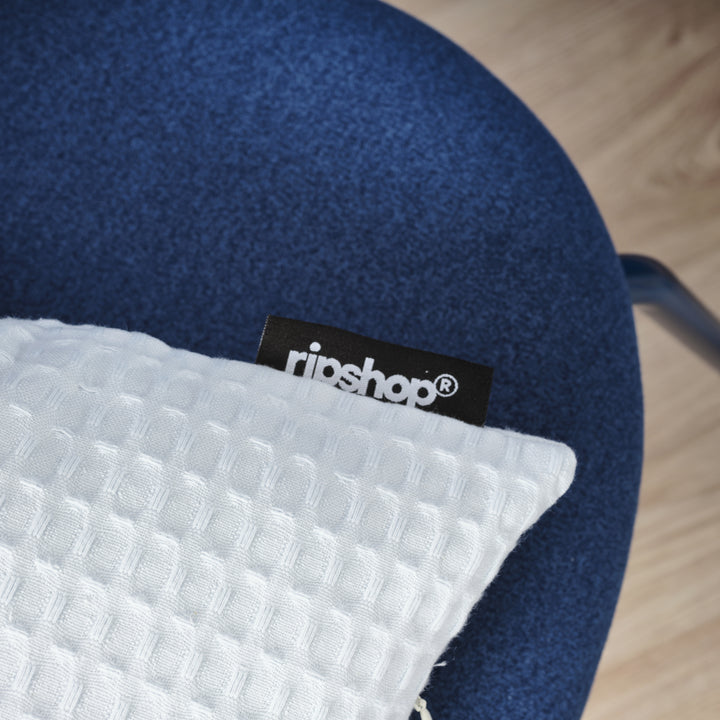 Housse de coussin gaufré 100% coton Blue Illusion