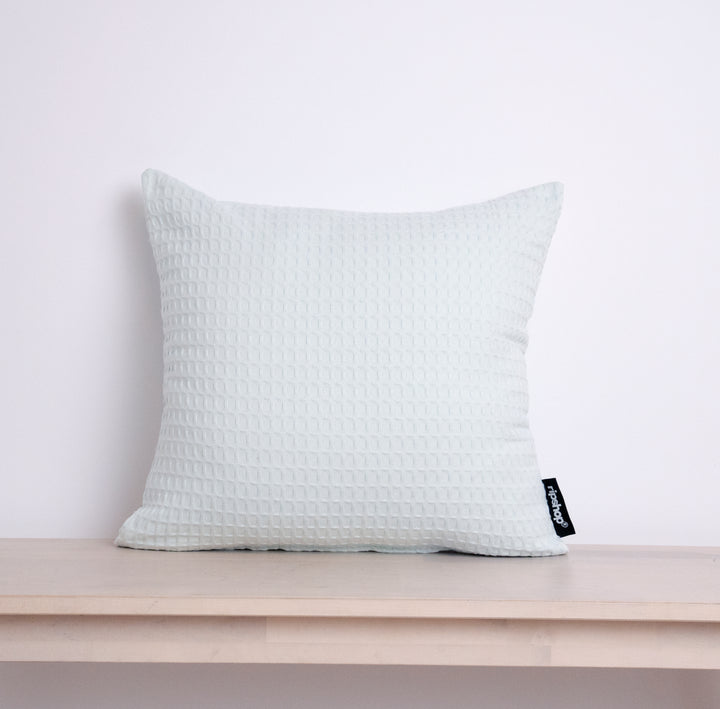 Housse de coussin gaufré 100% coton Menthe