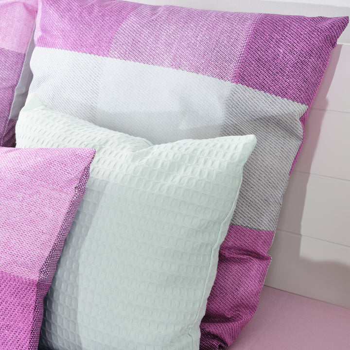 Housse de coussin gaufré 100% coton Menthe