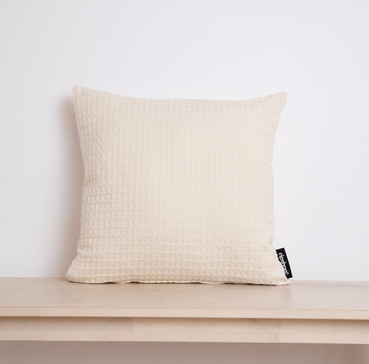 Housse de coussin gaufrée 100% coton naturel