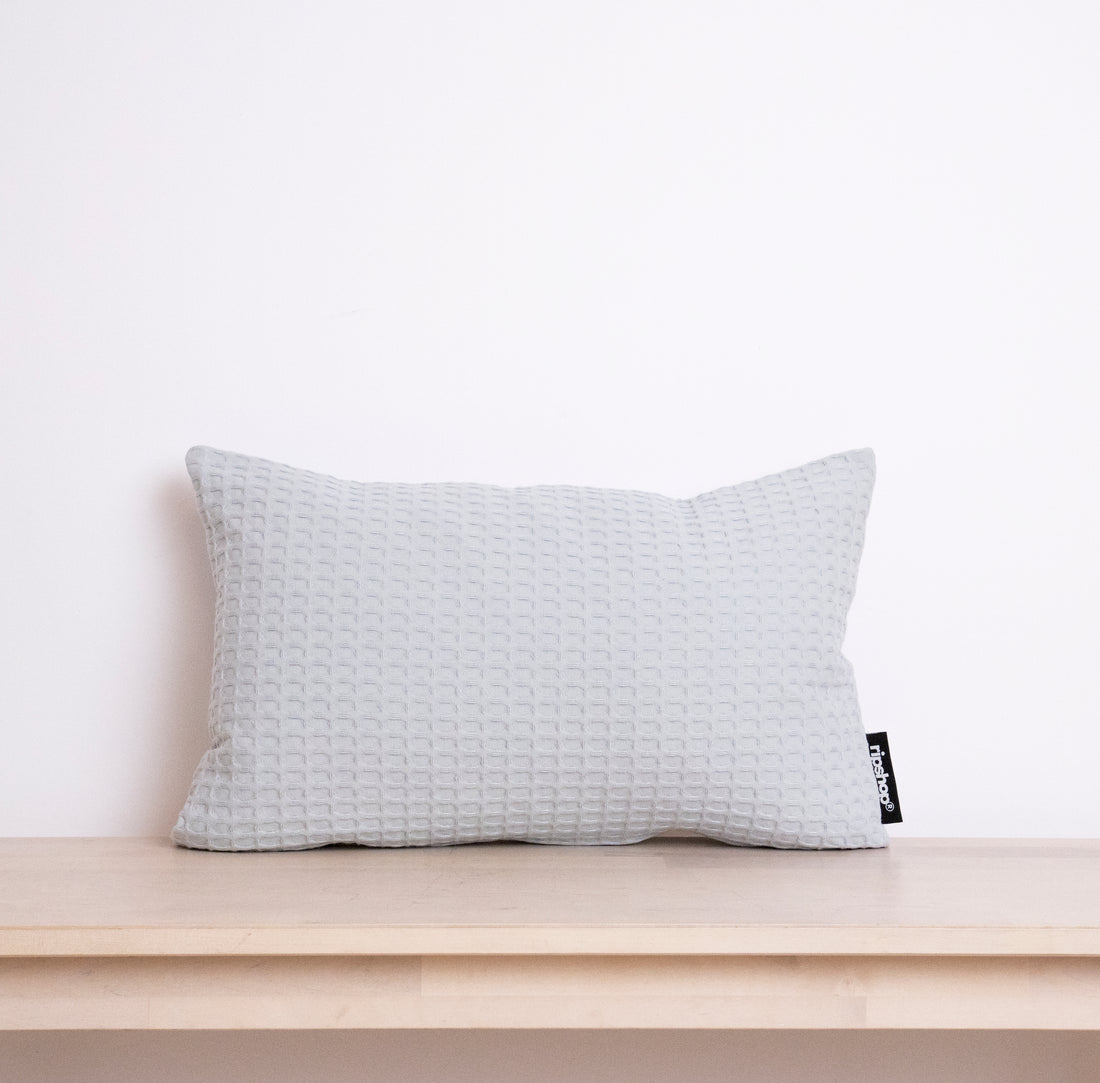 Waffle cushion cover 100% cotton Aqua Green 30x50 cm