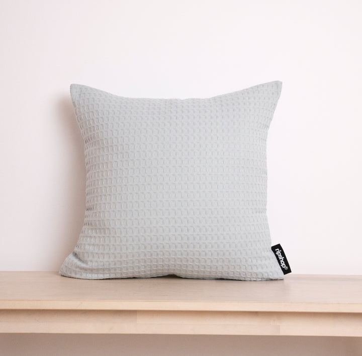Housse de coussin gaufré 100% coton Vert Aqua