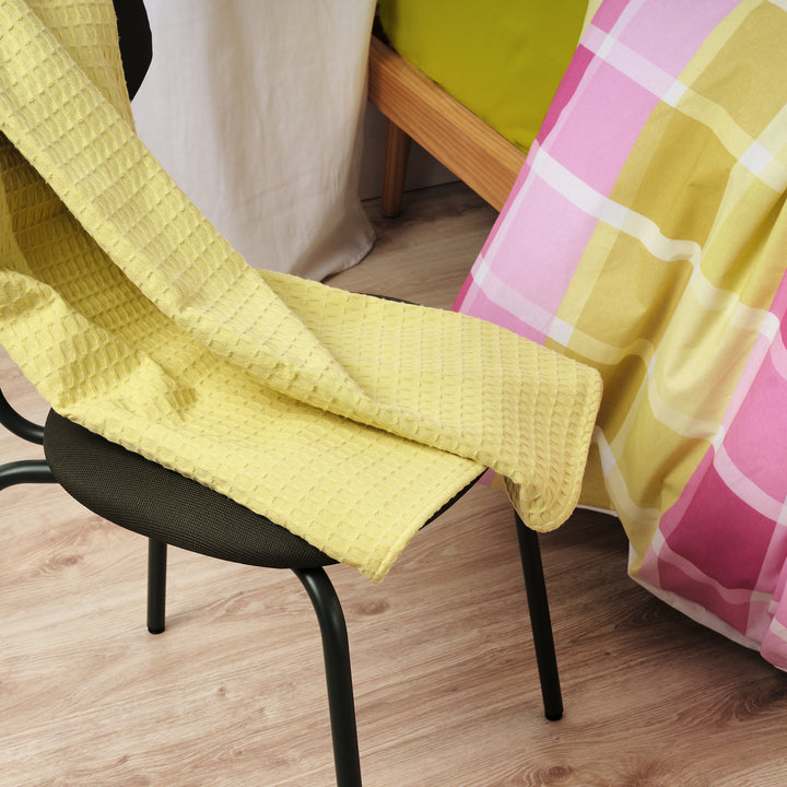 Plaid Gaufré 100% Coton Vert Clair