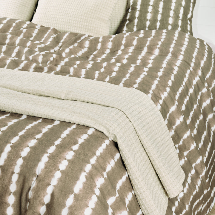 Plaid gaufré 100 % coton et lin