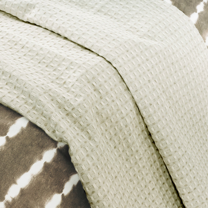 Plaid gaufré 100 % coton et lin