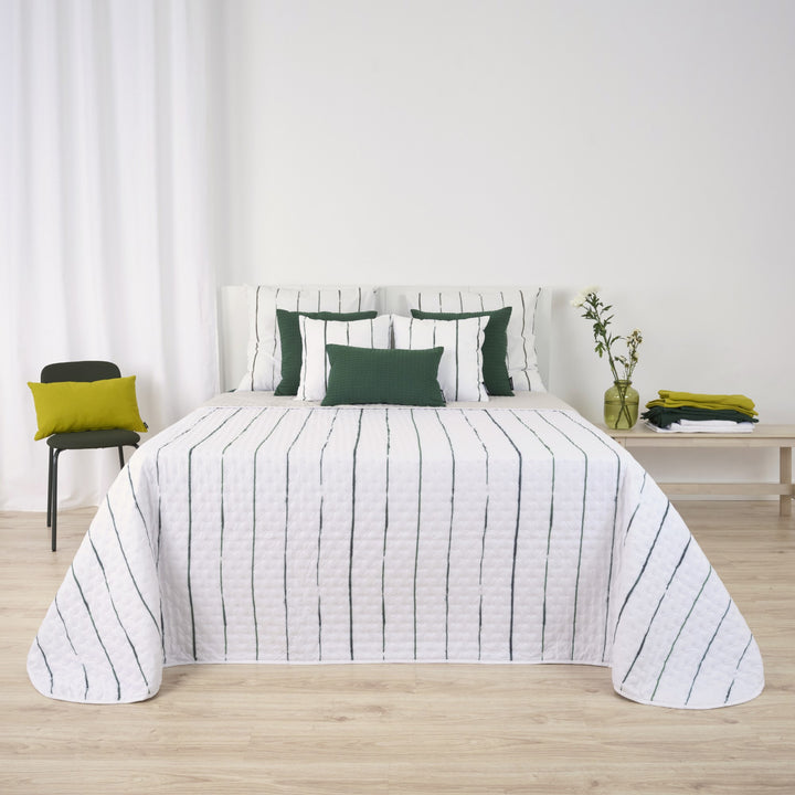 Colcha entretiempo reversible Andover Verde Oscuro