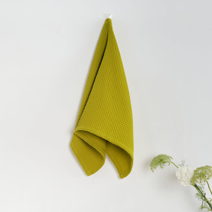 Paquet de 2 pièces. Torchon de cuisine gaufré 100% coton Vert Pistache