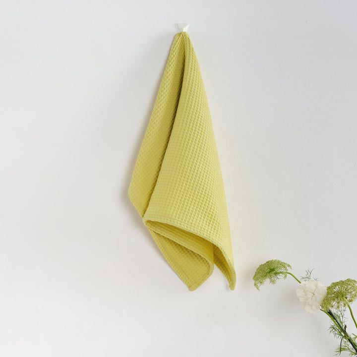 Paquet de 2 pièces. Torchon de cuisine gaufré 100% coton Vert Clair