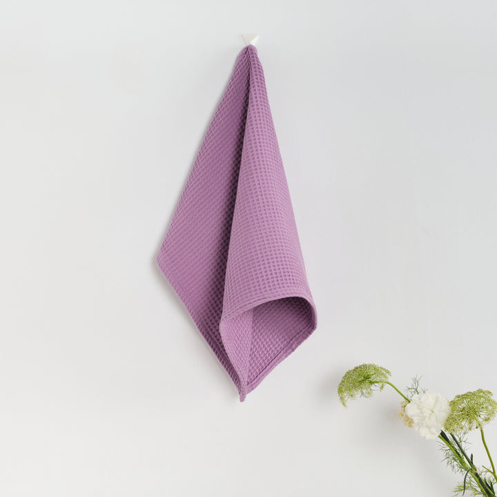 Paquet de 2 pièces. Torchon de cuisine gaufré 100% coton Lilas