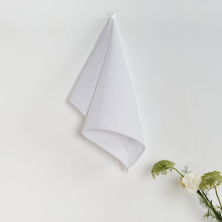 Paquet de 2 pièces. Torchon de cuisine gaufré 100% coton Blanc Optique