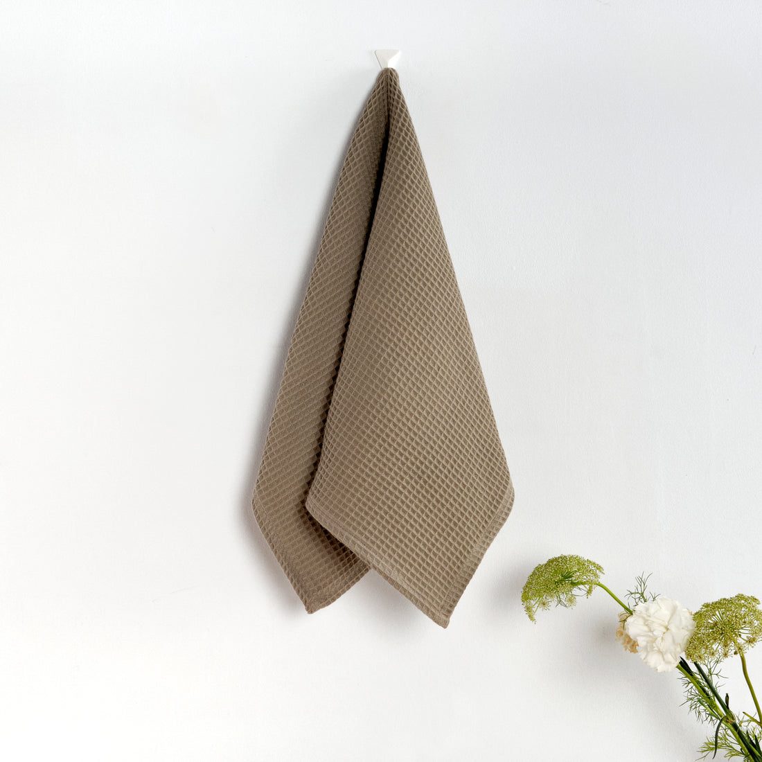 Paquet de 2 pièces. Torchon de cuisine gaufré 100% coton Noyer