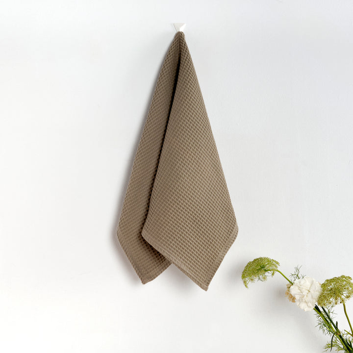 Paquet de 2 pièces. Torchon de cuisine gaufré 100% coton Noyer