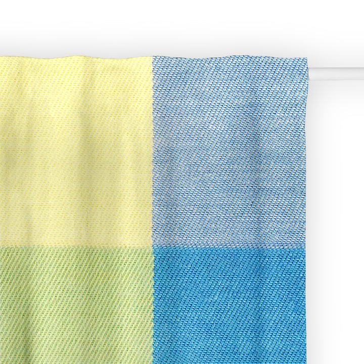 Curtain Tape Back 100% Cotton Bath Blue