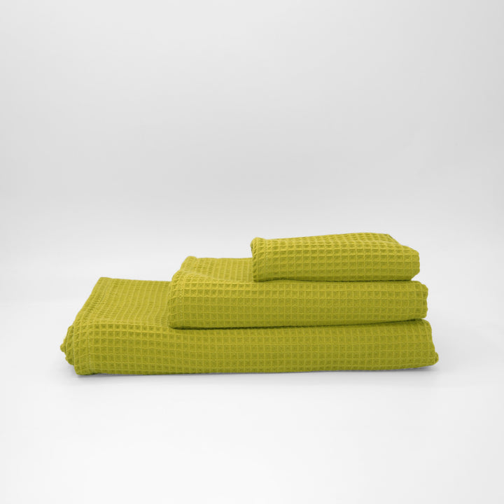 Toalla Waffle 100% algodón Verde Pistacho