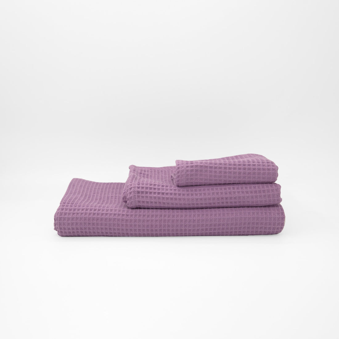Serviette gaufrée 100% coton lilas