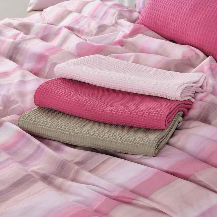 Toalla Waffle 100% algodón Rosa Palo