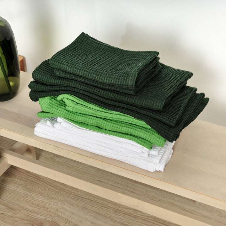 Toalla Waffle 100% algodón Verde Trébol