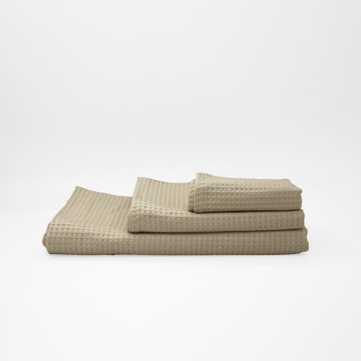 Serviette gaufrée 100 % coton grège