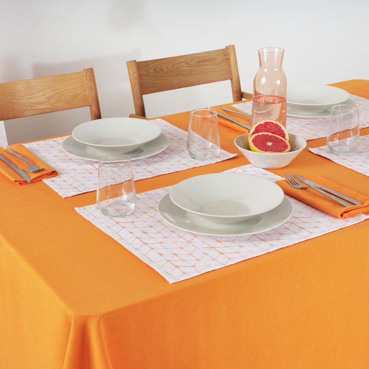 Mantel liso Lino 100% tacto tela Naranja Claro