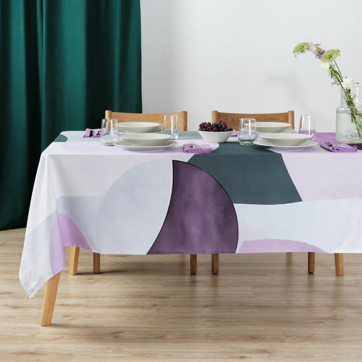 Nappe en résine antitache 100% coton York Lilas