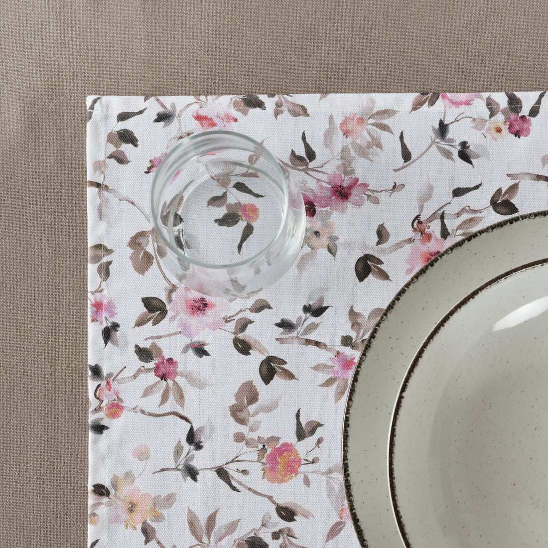 Pack 2 ud. mantel individual resinado antimanchas Leeds Rosa