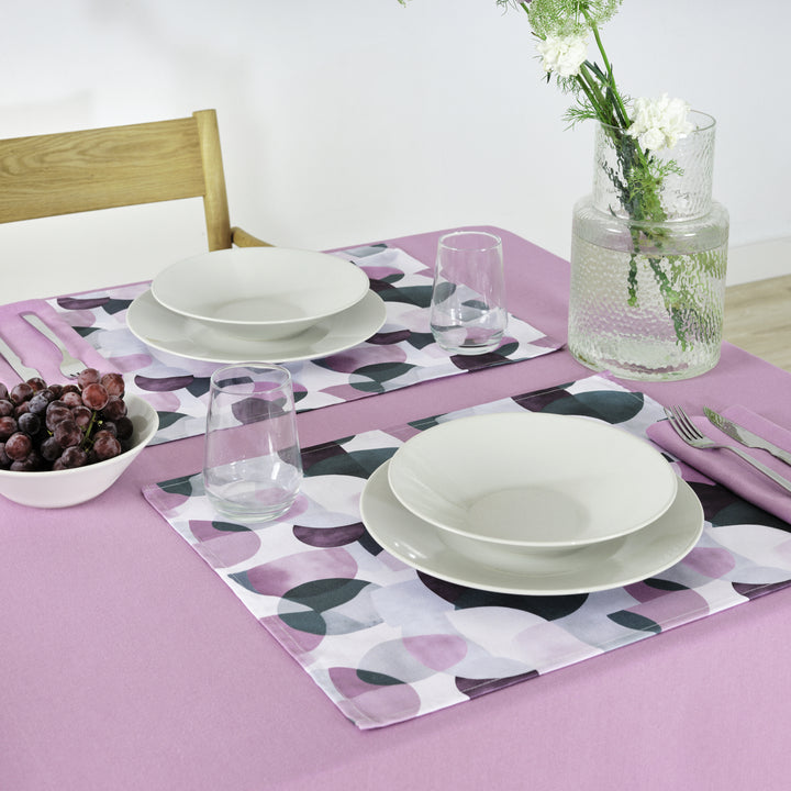 Paquet de 2 pièces. Set de table en résine antitache York Lilac