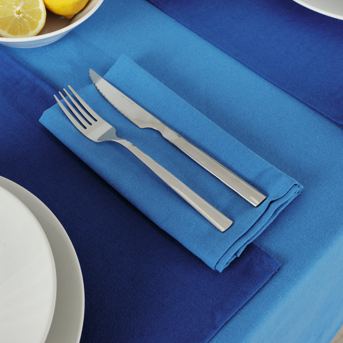 Pack 2 ud. servilletas liso Lino 100% Azul Cielo
