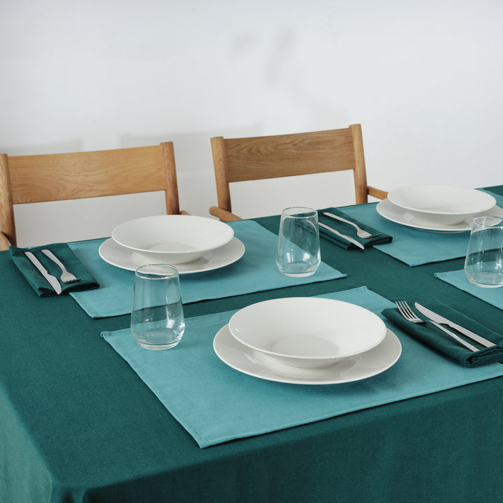 Pack 2 ud. mantel individual liso Lino 100% Turquesa