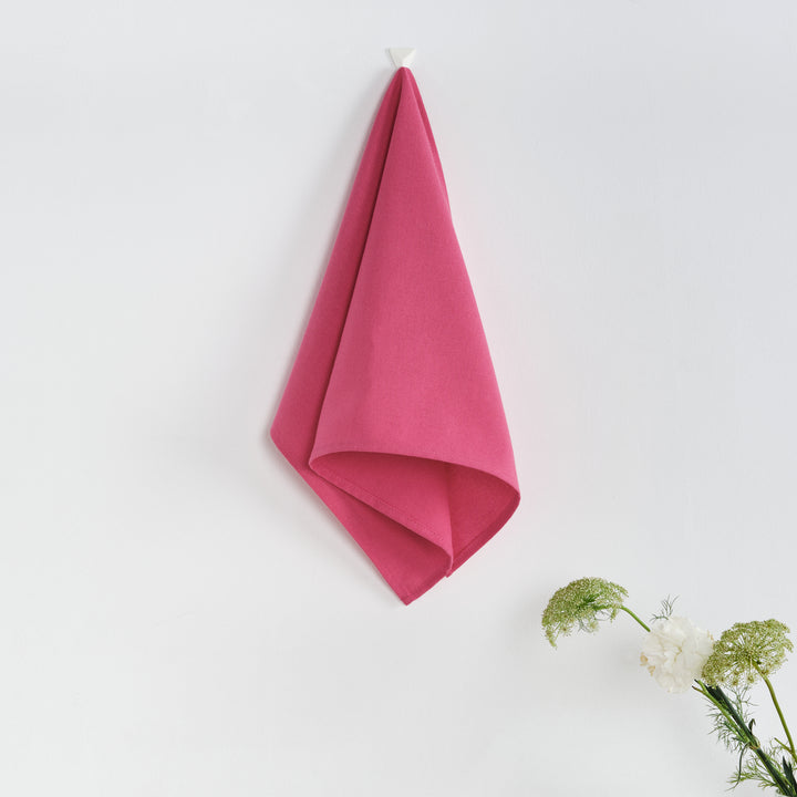Paquet de 2 pièces. Torchon de cuisine uni 100% lin Fuchsia
