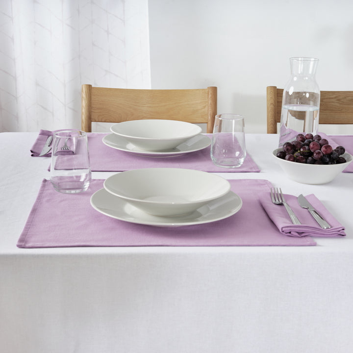 Pack 2 ud. mantel individual liso Lino 100% Lila