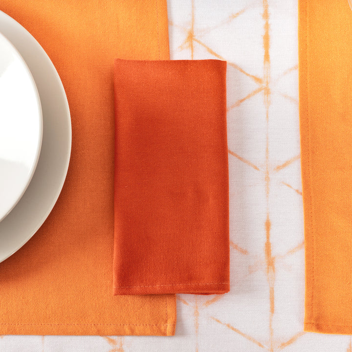 Pack 2 ud. servilletas liso Lino 100% Naranja Oscuro