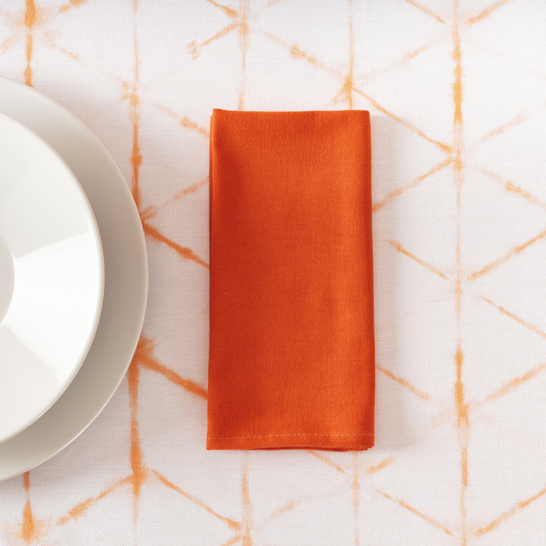 Pack 2 ud. servilletas liso Lino 100% Naranja Oscuro